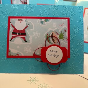 Babbo Natale e i suoi elfi - Biglietto di auguri - Fatto a mano