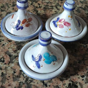 Vintage Moroccan-Inspired Ceramic Tagines - Set of 3 - Home Decor