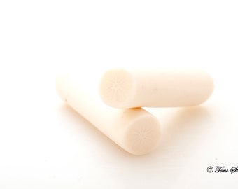 White Outlined Polymer Clay Translucent Flower Cane, Raw Polymer Clay Cane, Nail Art