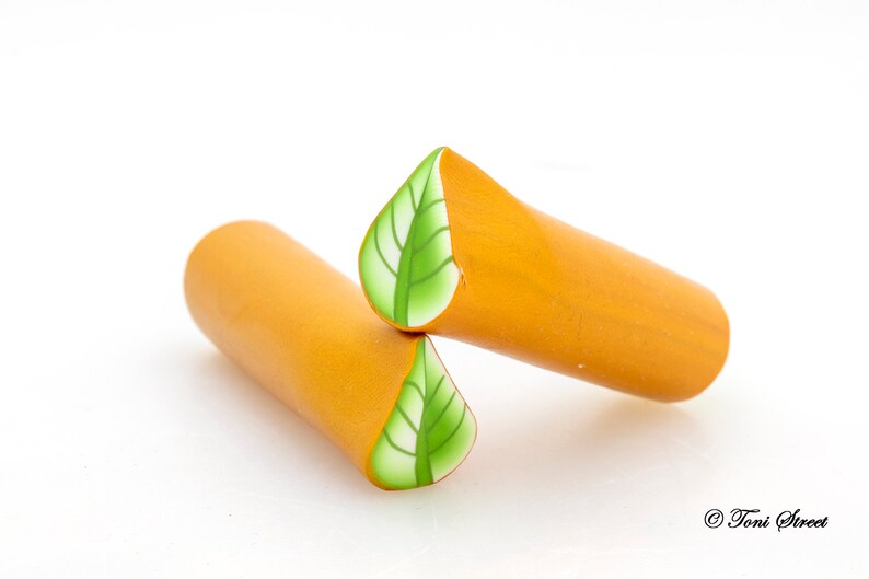 Shaded Green Leaf Polymer Clay Cane Raw Polymer Clay Cane Etsy