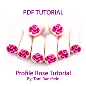 Profile Rose Polymer Clay Tutorial,PDF