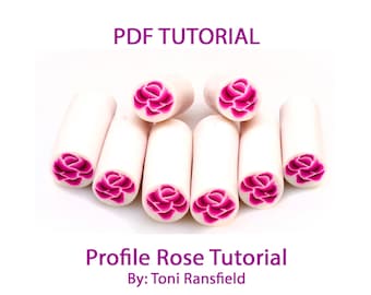 Profile Rose Polymer Clay Tutorial,PDF