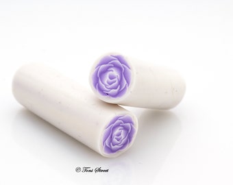 Lavender Rose Polymer Clay Cane, Raw Polymer Clay Cane, Nail Art