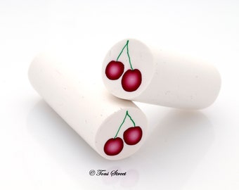 Cherry Cane Polymer Clay Cane, Nail Art, Raw Polymer Clay Cane