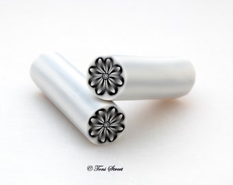 Black and White Flower Polymer Clay Cane,Raw polymer Clay cane,Nail Art