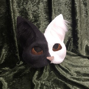 Black cat, Grey & white cat, Pink punk cat, Lynx and Calico cat. Gifts for Therian cosplay Cute Face masks therian masks animal mask