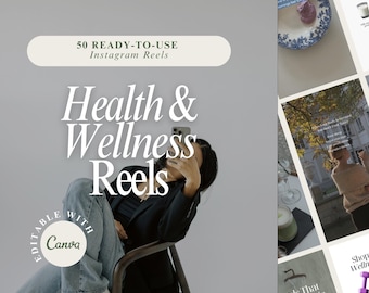 Gesundheit & Wellness Reels Vorlagen, Canva Bearbeitbares Fitness und Self-Care Reel Bundle
