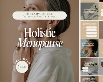 Modèles Instagram pour la ménopause, contenu sur la santé holistique (modifiables sur Canva)