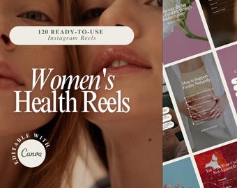 Women&#39;s Health Reels Templates, Canva Templates, Social Media Templates, Instagram Reels Designs, Health Coach Tools, Wellness Branding