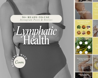 Modelli Instagram per la salute linfatica / Oltre 50 post Canva (modificabili)