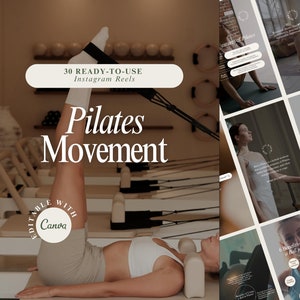 30 Editable Pilates Instagram Reels Templates | Canva Design for Fitness Coaches & Wellness Brands | Social Media Content