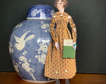 Anne Bronte Paper Doll, Bronte Sisters Paperdoll, Agnes Grey, The Tennant of Wildfell Hall, Bronte Family Card, Author Scrapbooking