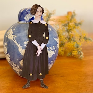 Muñeca de papel de Emily Brontë, Muñeca de papel de las hermanas Brontë, Cumbres borrascosas, Scrapbooking de Brontë, Tarjeta de Brontë, Regalo feminista