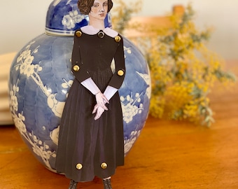 Emily Bronte Paperdoll, Bronte Sisters Paper Doll, Wuthering Heights, Bronte Scrapbooking, Bronte Card, Feminist Gift,