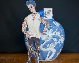 Egon Schiele Paper Doll: Expressionistische Dekoration (Printable Download)