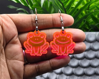 Frog Earrings: Acrylic Jewelry for Animal Lovers