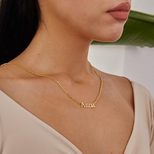 14K Gold Name Necklace: Personalized Gourmet Chain