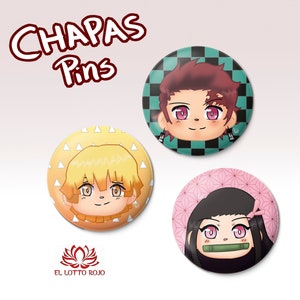 Kimetsu no yaiba pins, demon slayer pins, demon slayer merchandising kimetsu no yaiba, tanjiro, zenitsu, nezuko, anime merchang pins, manga geek