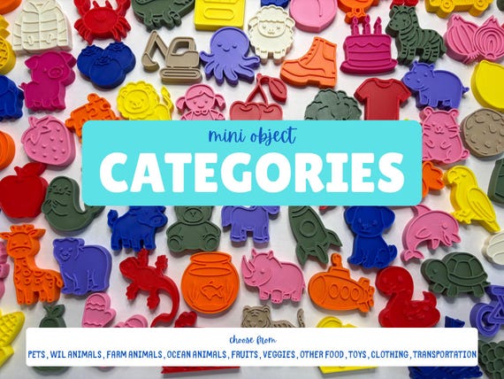 Speech Therapy Mini Objects | Language Sorting Manipulatives | Categories, Sensory Play | SLP Preschool Toy