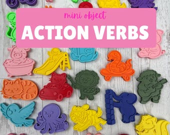 Action Verb Manipulatives | 3D Printed Speech Therapy | Preschool Language Objects | SLP Verb Activity | OT Language