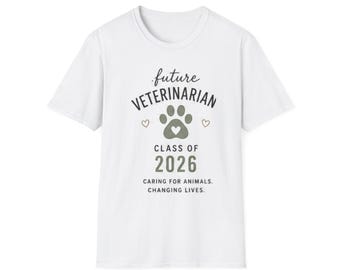 Zukünftiger Veterinär der Klasse von 2026 TShirt Caring for Animals Pfotenabdruck