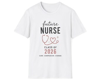 Zukünftige Krankenschwester-Klasse von 2026 TShirt Nursing Studenten Stethoskop-T-Stück