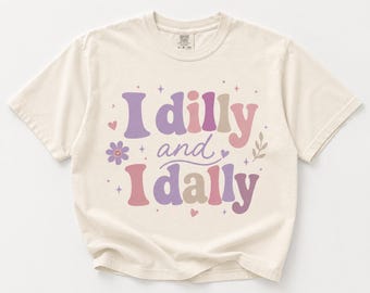 Ich Dilly und ich trödel T-Shirt | Pastell Blumen Typografie