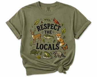 Respektiere die Einheimischen T-Shirt | Waldtiere, Fox Deer Cardinal, Naturdesign