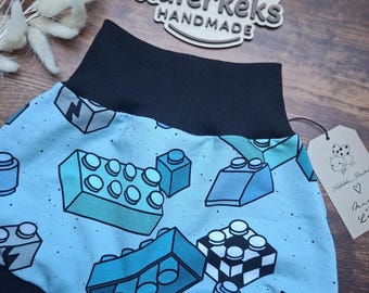 Summer shorts with Lego building blocks – comfortable, sustainable & stylish, blue, for boys