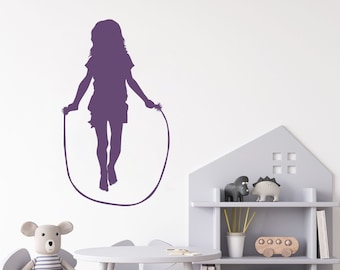 GIRL JUMPING ROPE Vinyl Decal, High Quality Detailed Wall Vinyl Silhouette, Wall Decal 9