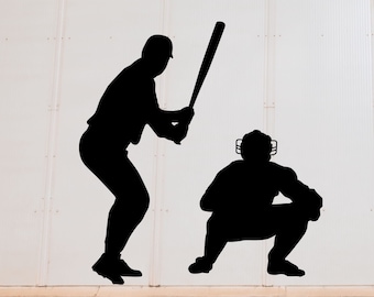 BASEBALL PLAYER Vinyl Decal, High Quality Detailed Wall Vinyl Silhouette, Wall Decal 5