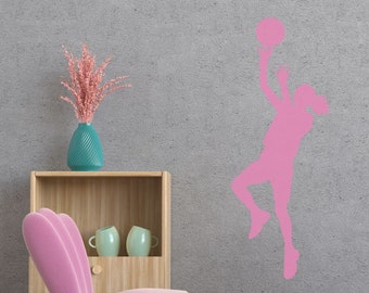 FEMALE BASKETBALL PLAYER Vinyl Decal, High Quality Detailed Wall Vinyl Silhouette, Wall Decal 22