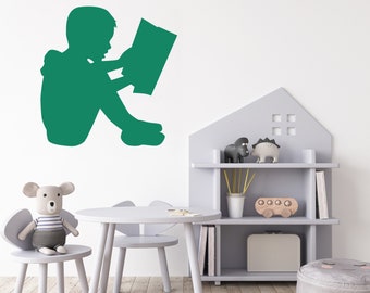 BOY READING Vinyl Decal, High Quality Detailed Wall Vinyl Silhouette, Wall Decal 53