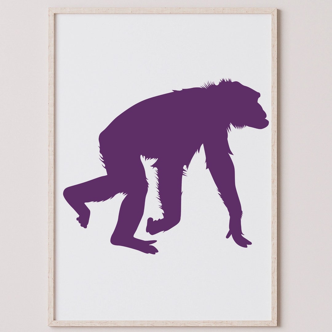 CHIMPANZEE Vinyl Decal, Vinyl Aesthetic Gift, Wall Decal 32, Monkey