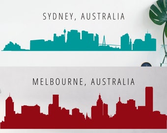 AUSTRALIA City Skyline (Choose your City) (36"x12") | AUSTRALIA city svg files, city sky svg, city silhouette, city graphics, maps svg