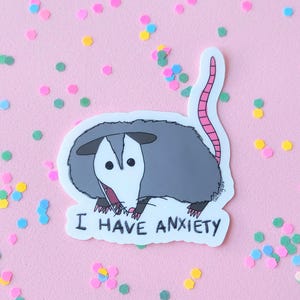 Crier opossum avec anxiété Sticker
