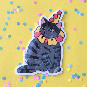Adesivo de gato palhaço