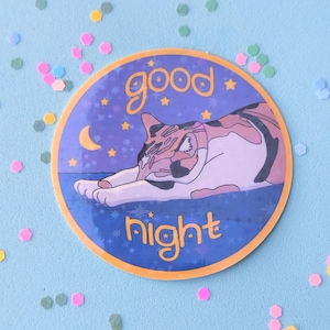 Sticker Bonne nuit Calico Kitty Cat