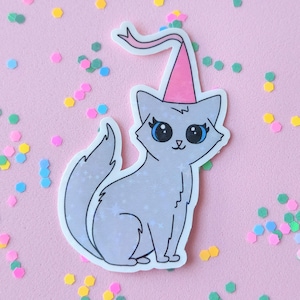 Gray Princess Kitty Cat Sticker