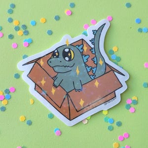 Godzilla in a Box Sticker
