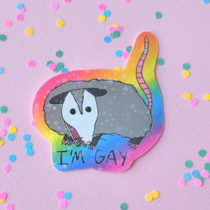 Adesivo de gambá gritando gay