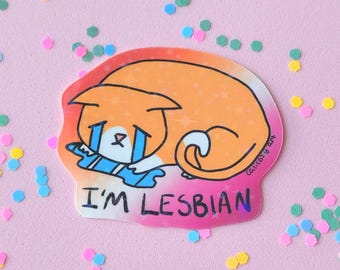 Lesbian Crying Cat Sticker