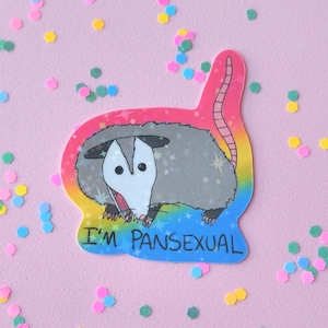 Adesivo de gambá gritando pansexual