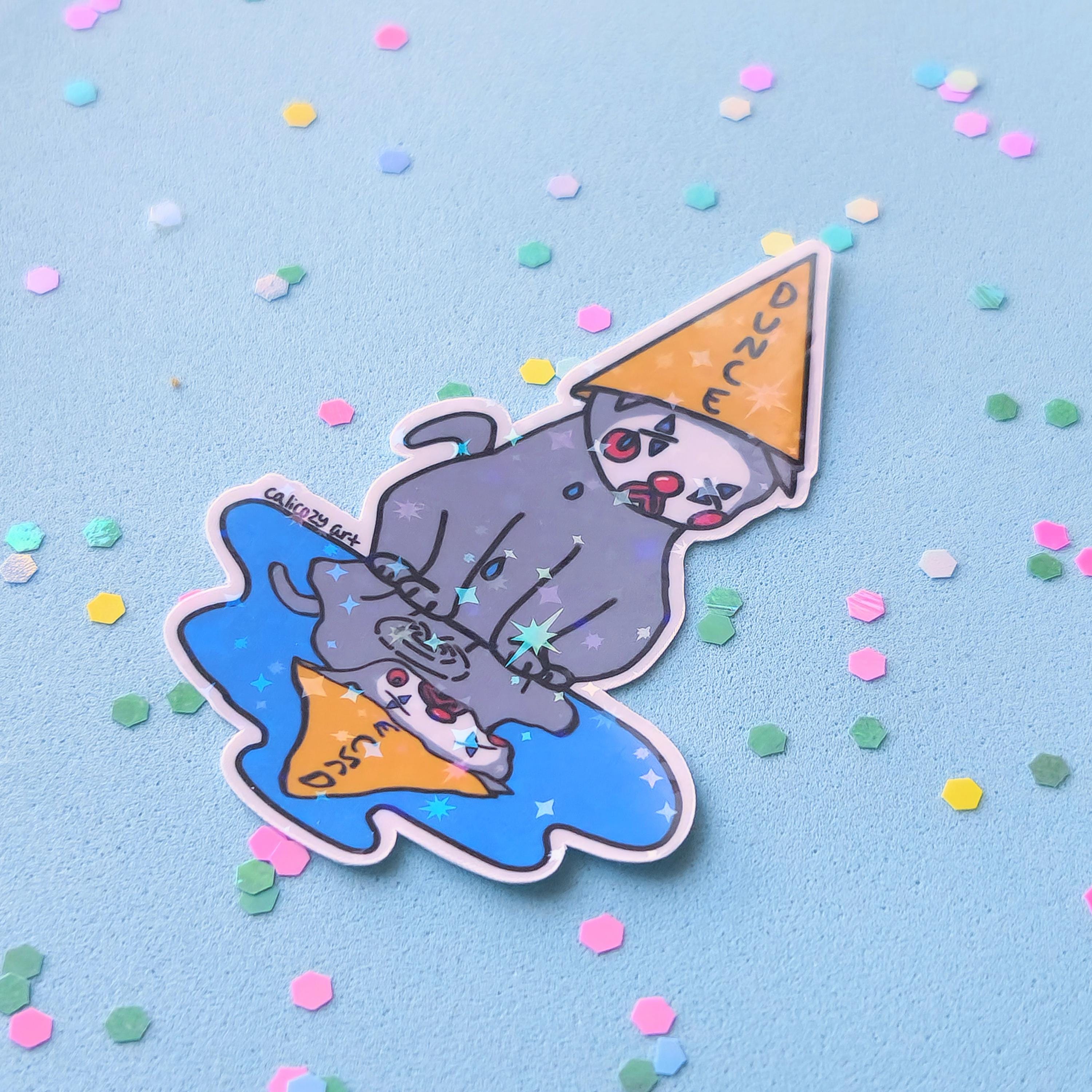 Dunce Sticker Sad Dunce Clown Cat Sticker - Etsy