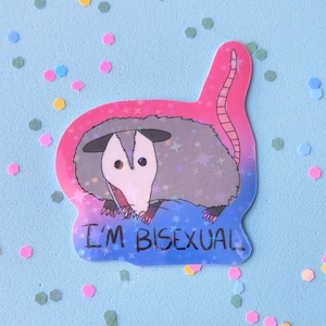 Adesivo de gambá gritando bissexual