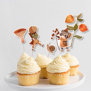 Feenhafter magischer Wald Cupcake Topper, Feen, Gartenparty, Feen Geburtstag, Waldgeburtstag, Froschparty