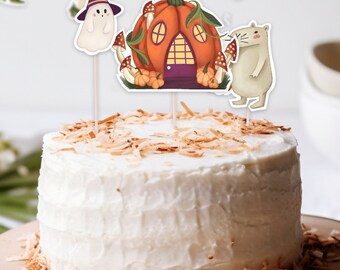 Halloween cake Topper, Ghost cake Topper, Mushroom Topper, capybara topper, Ghost Decor, Halloween Birthday Party, Halloween Decorations