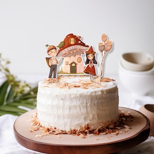 Woodland Herzstücke, Woodland Cake Topper, Babyparty-Geburtstagsdekoration, Pilz Geburtstag, Pilz Kuchen Topper, PRINTABLE