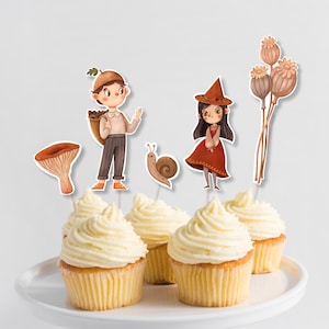 Wald Cupcakes, Wald Kuchen Topper, Babyparty Cupcakes, Geburtstagsdekoration, Pilz Geburtstag, Pilz, PRINTABLE