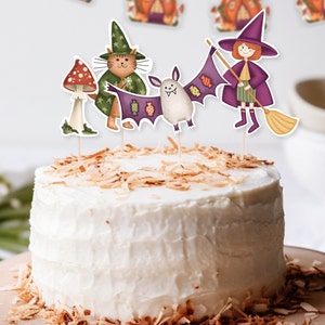 Adorno para tarta de Halloween, cumpleaños de Halloween, adorno para tarta de fantasmas, adorno de hongo, adorno de bruja, decoración de fantasmas, fiesta de cumpleaños de Halloween